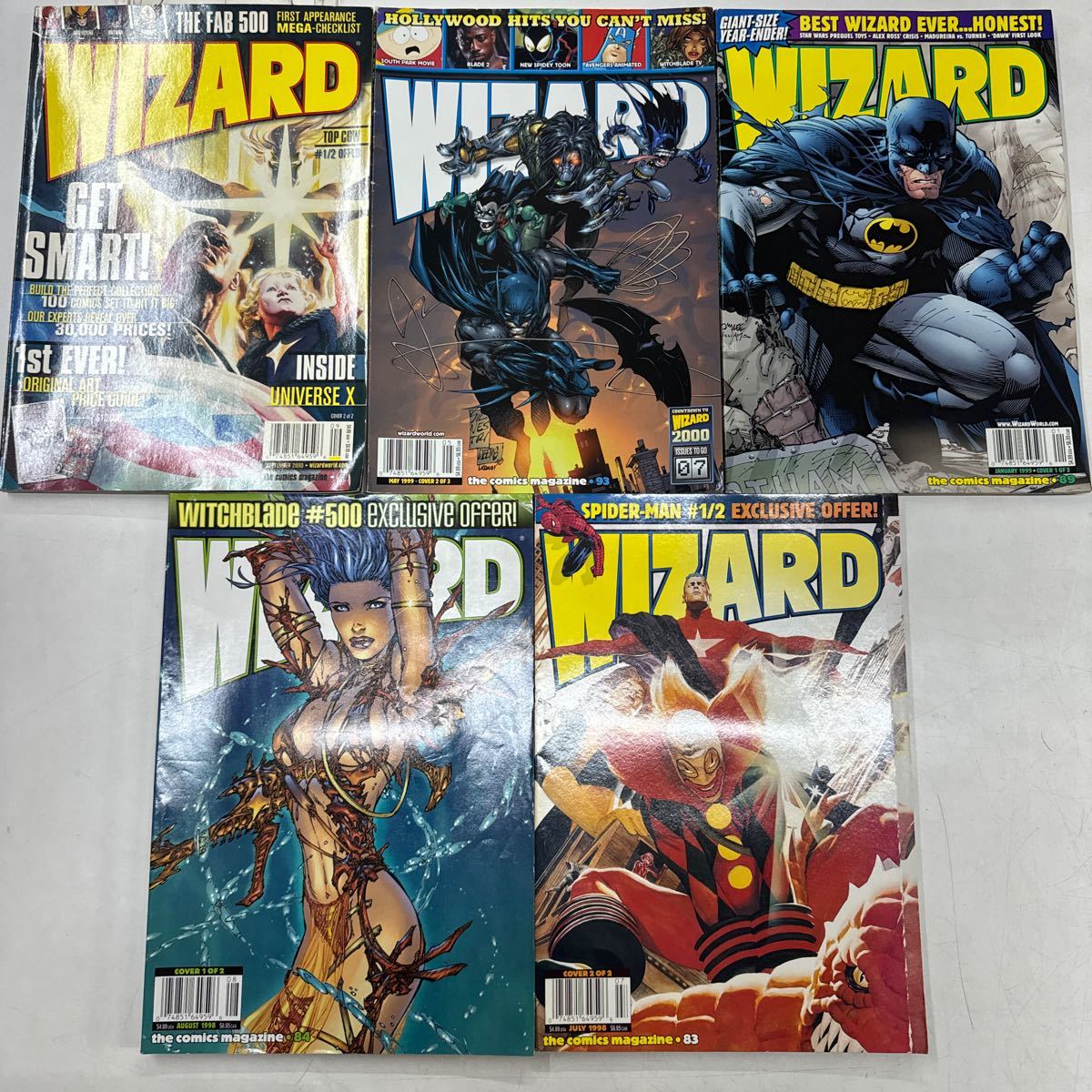 a1224-12.洋書 アメコミ 当時物 WIZARD 83,84,89,93,108 雑誌 magazine まとめセット COMICS MARVEL DC コミックス コレクター 趣味の画像1