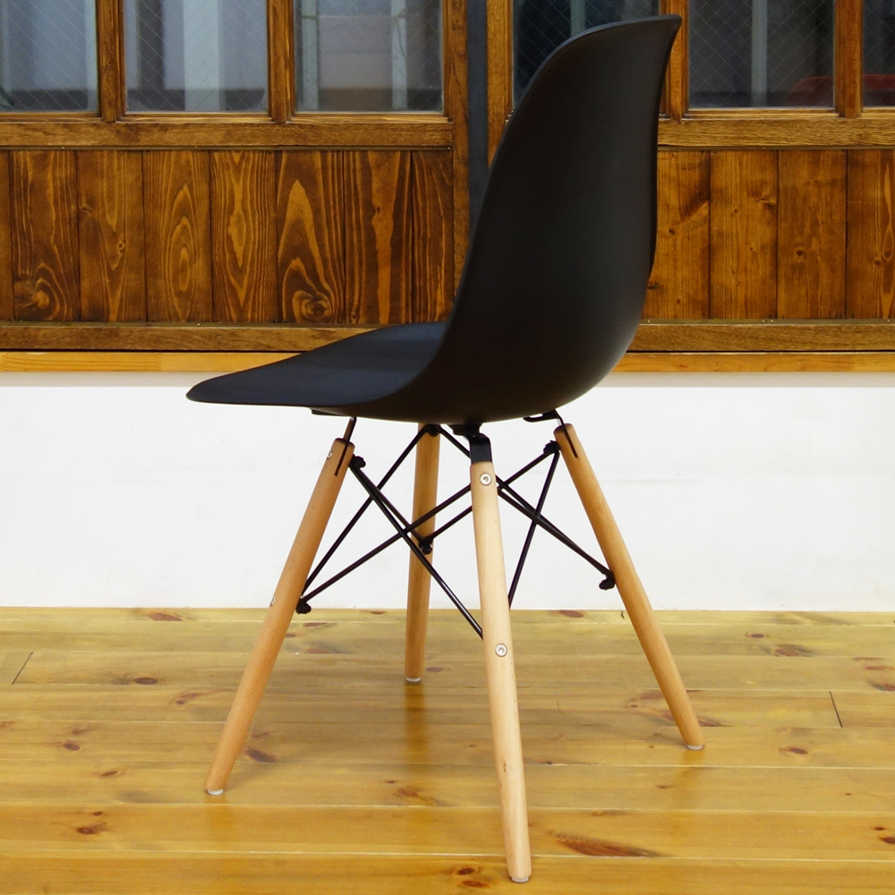 訳あり品 イームズ DSW シェルチェア 椅子 DSWチェア Eames オフィスチェア チェア イス 家具 ダイニング ブラック/NTベース BBの画像4