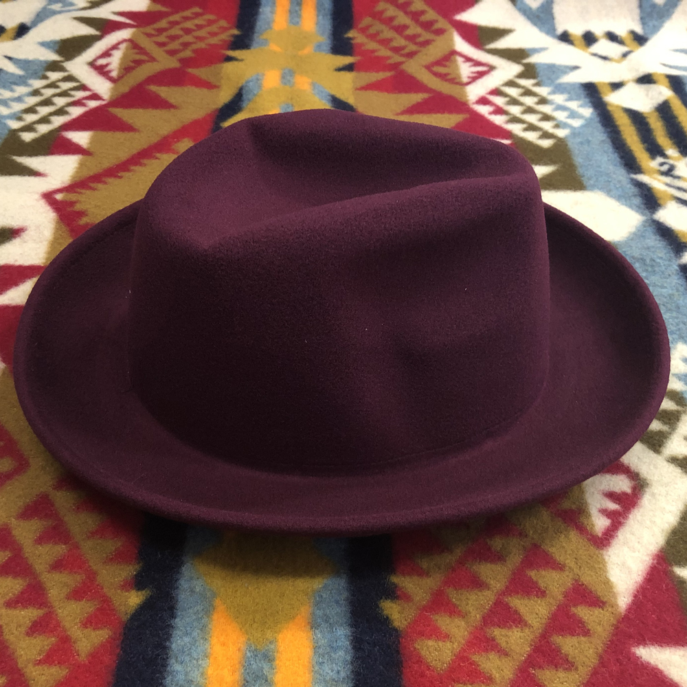 フェルトハット 帽子 テンガロンハット 中折れハット ハット メンズ レディース 男女兼用 キャップ ソフト帽 ポークパイ ワインレッド_フェルトハット 帽子