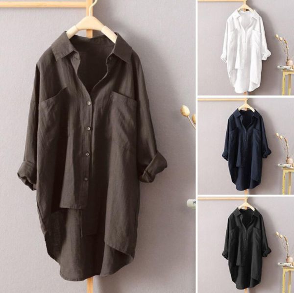 S~ 4XL size # autumn new goods natural easy wonderful . element plain large size long sleeve shirt tunic * navy 