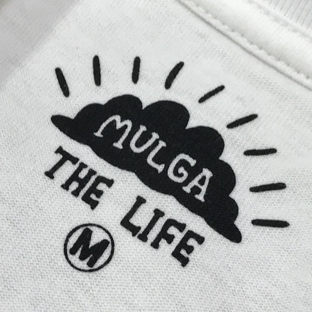 MULGA THE LIFE モルガ Tシャツ サーフィン サーファー 波 サングラス 刺繍 ホワイト系 Size M[N9966]_画像8