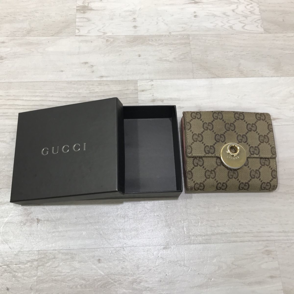 GUCCI グッチ GGキャンバス 折財布 120935 GG柄 ライトピンク[N0186]_画像1