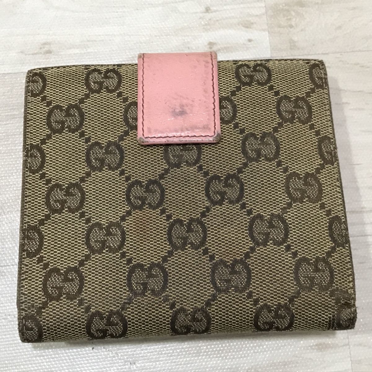 GUCCI グッチ GGキャンバス 折財布 120935 GG柄 ライトピンク[N0186]_画像3