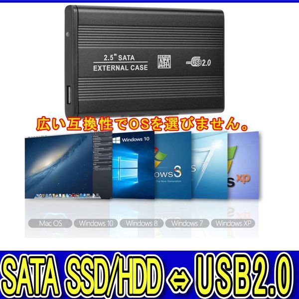 新品良品即決■送料無料■動作確認済！ 2.5インチHDD/SSDアルミケース ブルーUSB2.0 外付け HDD接続9.5mm/7mm厚両対応ポータブルUSB SATA_画像8