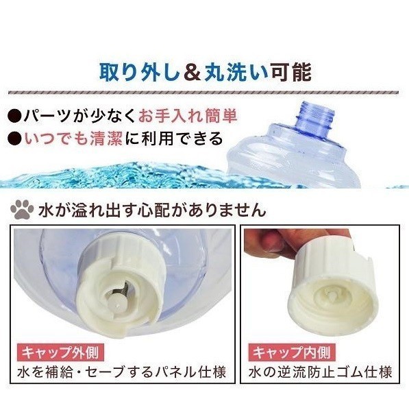 給餌器 給水器 ブルー 4セット 給餌器 ペットウォーター 自動給水器 ペットボトル ペット 餌 餌入れ エサ ペットフィーダー 水飲み器_画像3