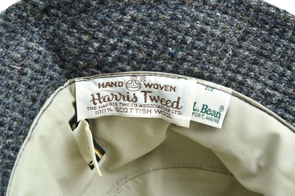 希少！ 美品！ 80s 90s USA製 L.L.Bean × Harris Tweed GORE-TEX バケット ハット ヴィンテージ アウトドア ウール 帽子_画像7