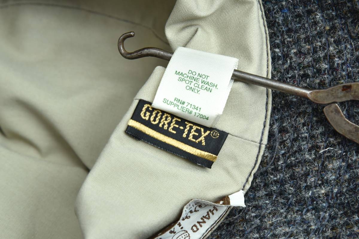 希少！ 美品！ 80s 90s USA製 L.L.Bean × Harris Tweed GORE-TEX バケット ハット ヴィンテージ アウトドア ウール 帽子_画像9