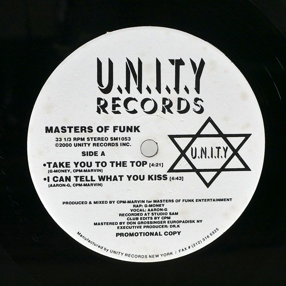 MASTERS OF FUNK/TAKE YOU TO THE TOP/U.N.I.T.Y RECORDS SM1053 12_画像2