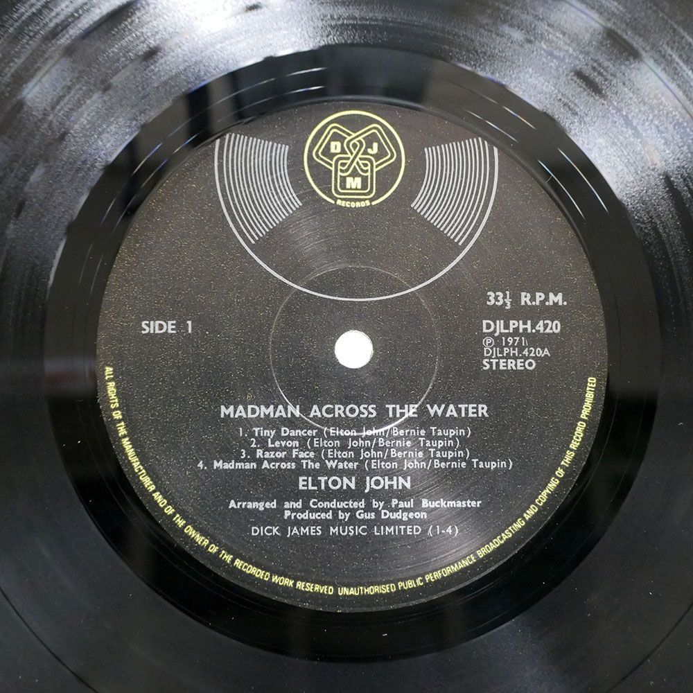 英 ELTON JOHN/MADMAN ACROSS THE WATER/DJM DJLPH420 LP_画像2