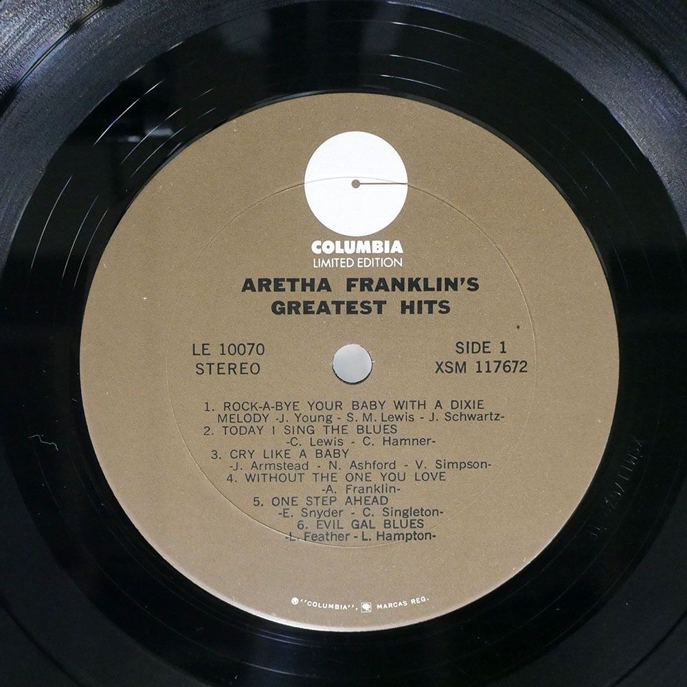 米 ARETHA FRANKLIN/GREATEST HITS/COLUMBIA LE10070 LP_画像2