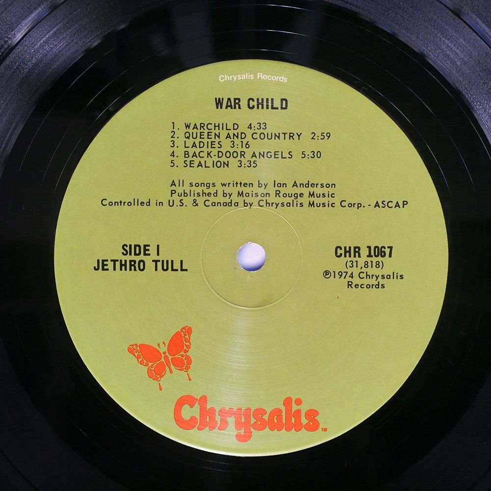 米 JETHRO TULL/WAR CHILD/CHRYSALIS CHR1067 LP_画像2