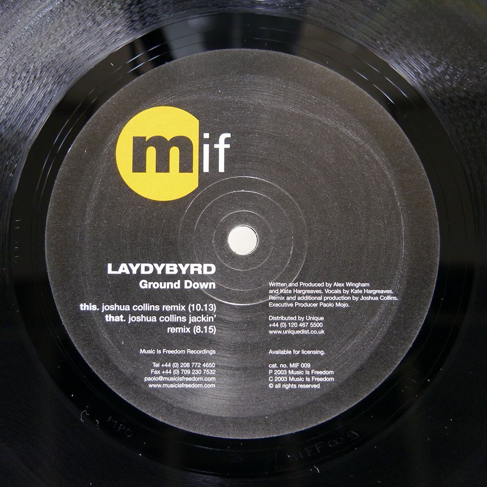 LAYDYBYRD/GROUND DOWN/MUSIC IS FREEDOM MIF009 12_画像1