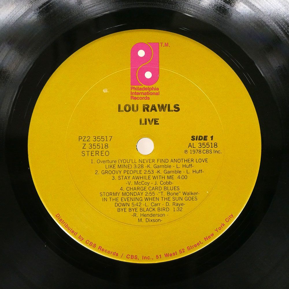 LOU RAWLS/LIVE/PHILADELPHIA INTERNATIONAL PZ2 35517 LP_画像2