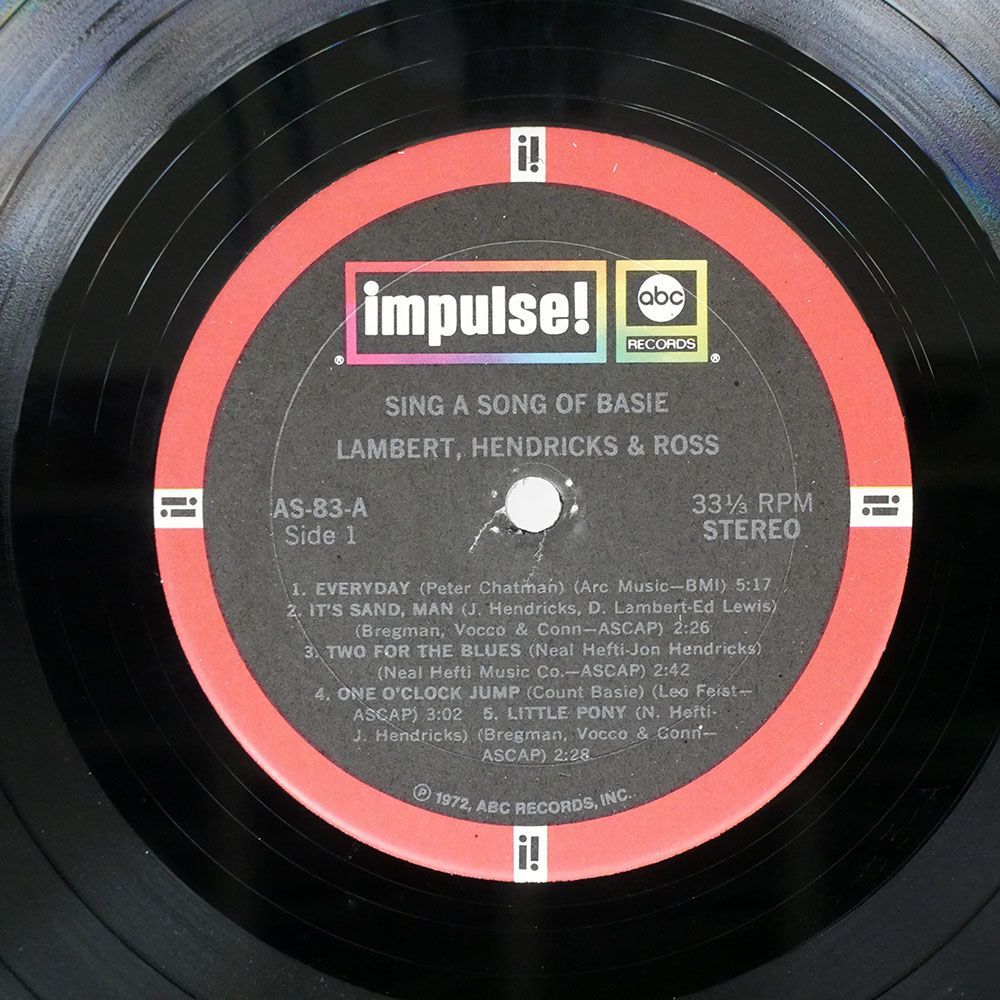 米 LAMBERT HENDRICKS & ROSS/SING A SONG OF BASIE/IMPULSE AS83 LP_画像2