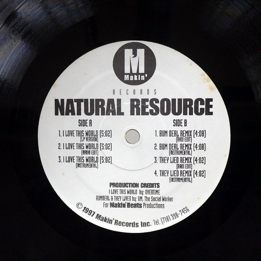 NATURAL RESOURCE/I LOVE THIS WORLD/MAKIN’ RECORDS (USA) MR070676 12_画像2