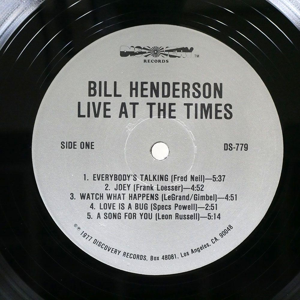 米 BILL HENDERSON/LIVE AT THE TIMES/DISCOVERY DS779 LP_画像2