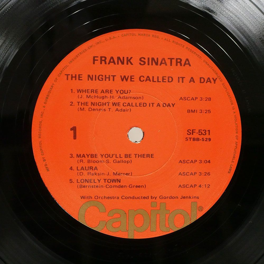 米 FRANK SINATRA/WHAT IS THIS THING CALLED LOVE THE NIGHT WE CALLED IT A DAY/CAPITOL SF531 LP_画像2