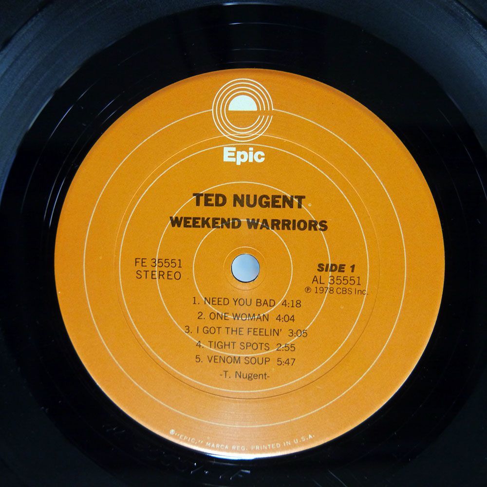TED NUGENT/WEEKEND WARRIORS/EPIC FE35551 LP_画像2