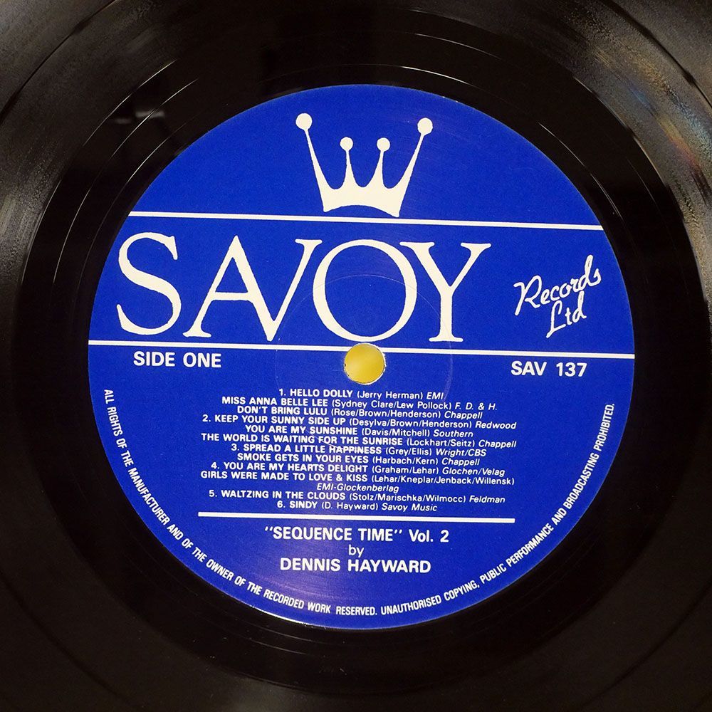 DENNIS HAYWOOD/SEQUENCE TIME VOL 2/SAVOY RECORDS LTD SAV137 LP_画像2