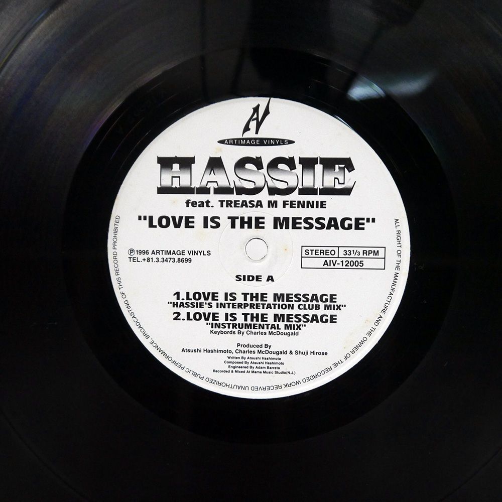 HASSIE/LOVE IS THE MESSAGE/ARTIMAGE VINYLS AIV12005 12_画像1