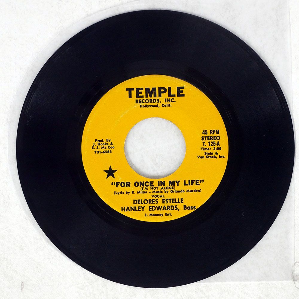 DELORES ESTELLE, HANLEY EDWARDS/FOR ONCE IN MY LIFE(I’M NOT ALONE)/TEMPLE T125 7 □_画像1