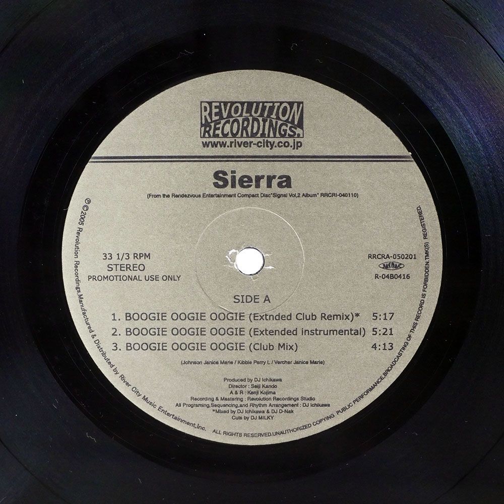 SIERRA/BOOGIE OOGIE OOGIE REMIXES/REVOLUTION RECORDINGS RRCRA050201 12_画像2