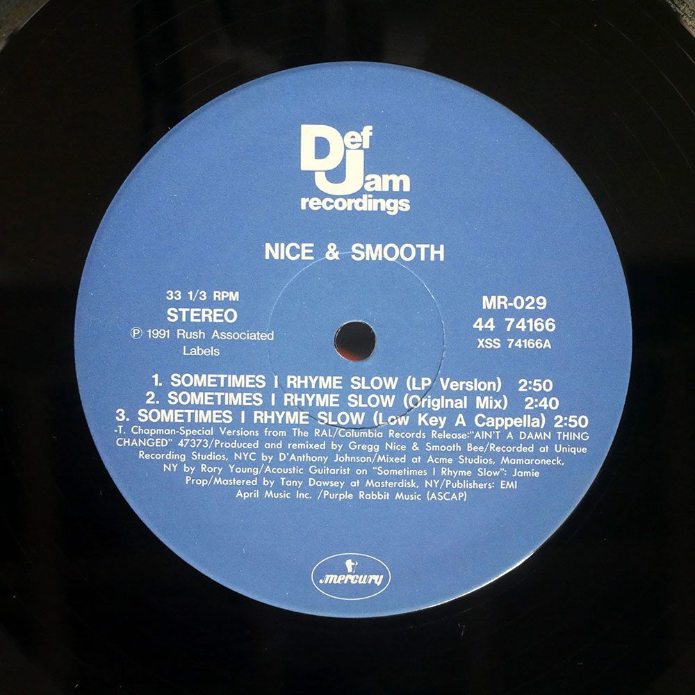NICE & SMOOTH/SOMETIMES I RHYME SLOW/RUSH ASSOCIATED LABELS 4474166 12_画像2