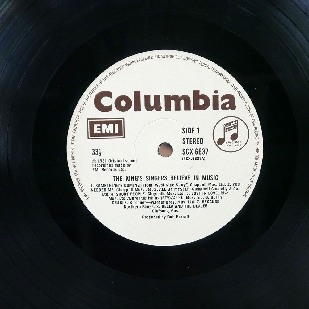 KING’S SINGERS/BELIEVE IN MUSIC/COLUMBIA SCX6637 LP_画像2