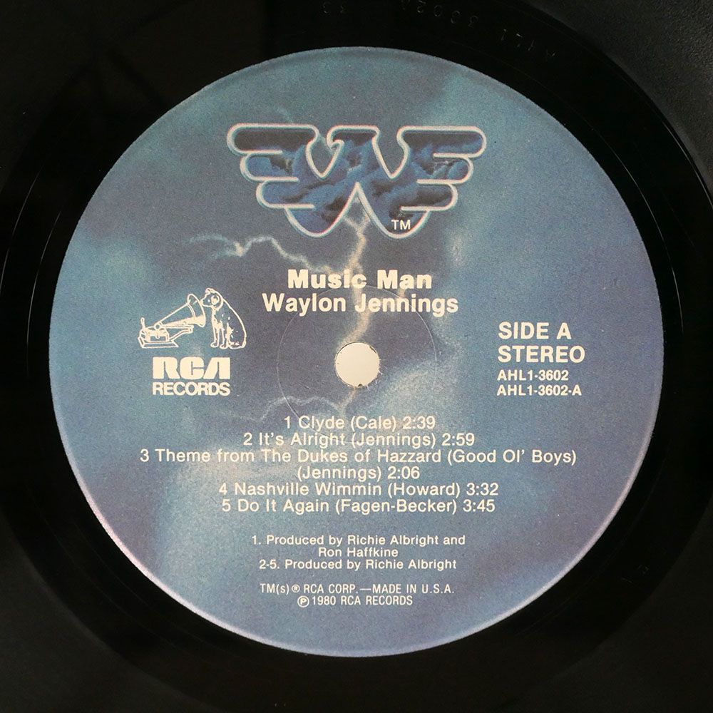 米 WAYLON JENNINGS/MUSIC MAN/RCA VICTOR AHL13602 LP_画像2