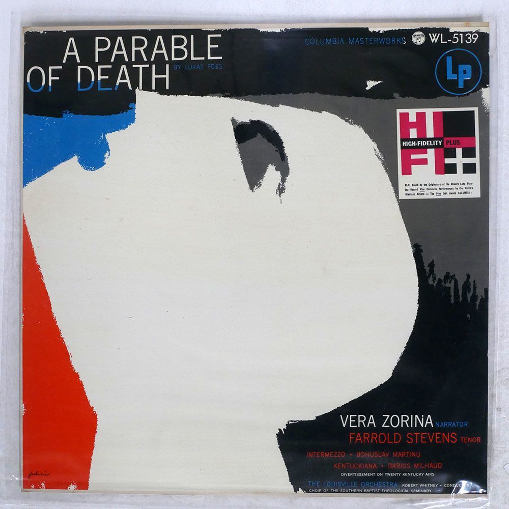 ロバート・ウィットニー/ルーカス・フォス：A PARABLE OF DEATH/COLUMBIA WL5139 LP_画像1