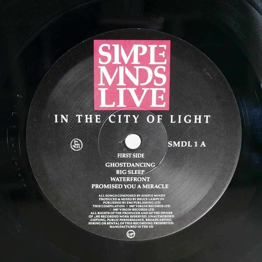 SIMPLE MINDS/LIVE IN THE CITY OF LIGHT/VIRGIN SMDL1 LP_画像2