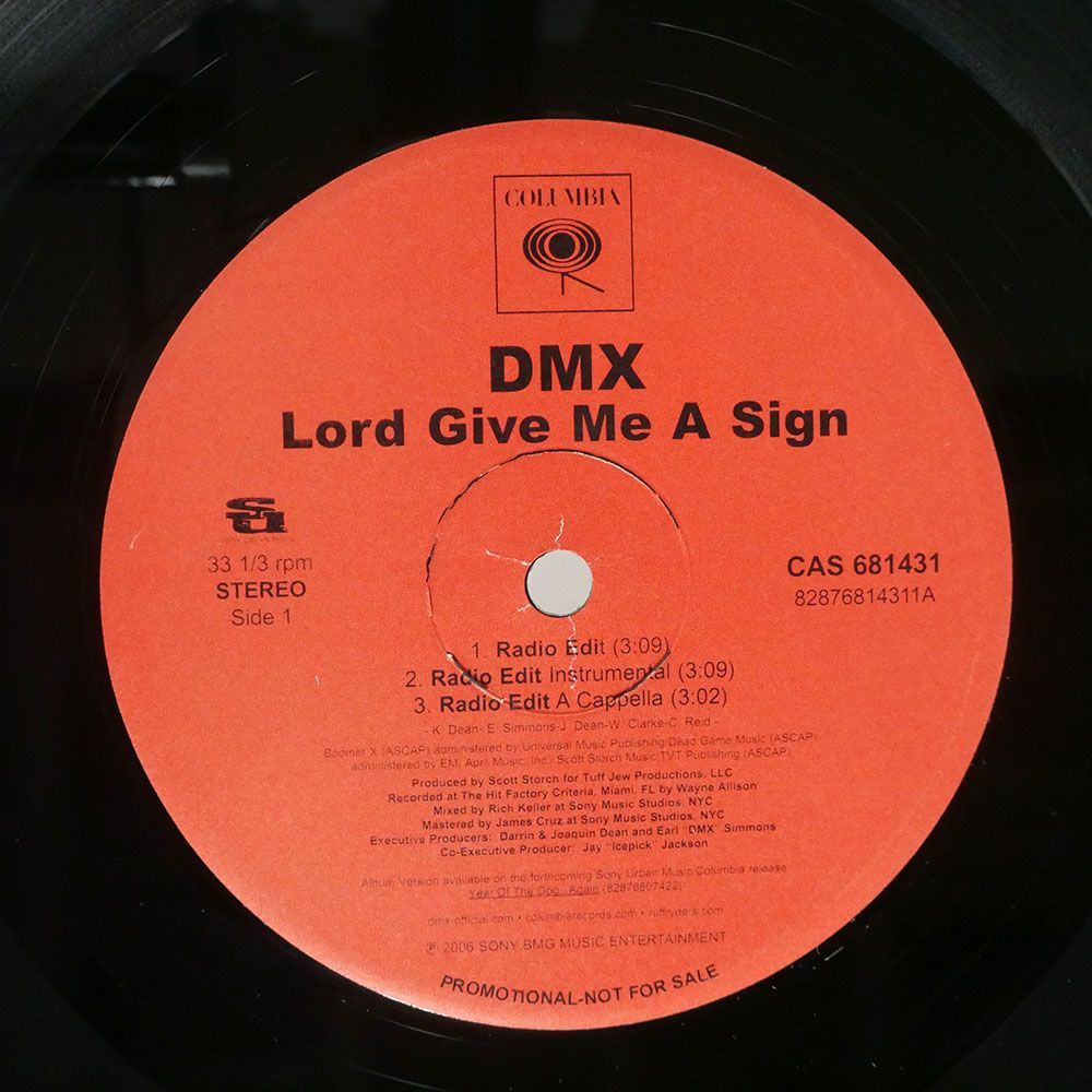 DMX/LORD GIVE ME A SIGN/COLUMBIA CAS681431 12_画像1