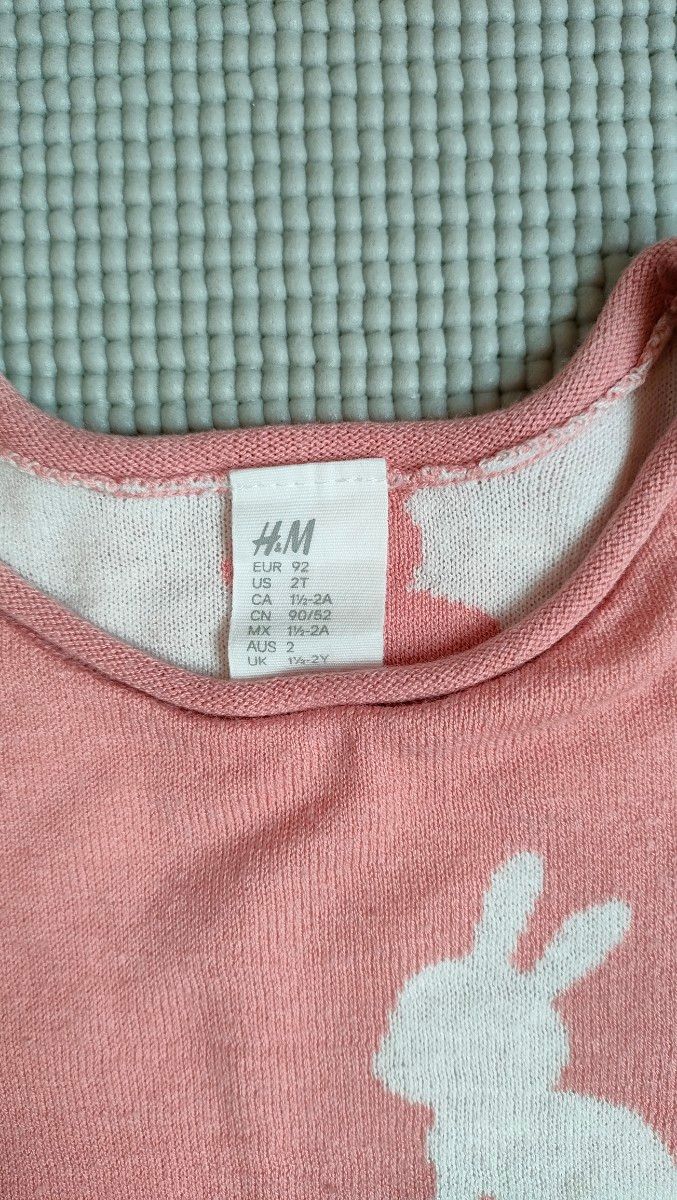 美品　H&M キッズ　セーター ニット 長袖セーター トップス　女の子　90cm　かわいい　うさぎ