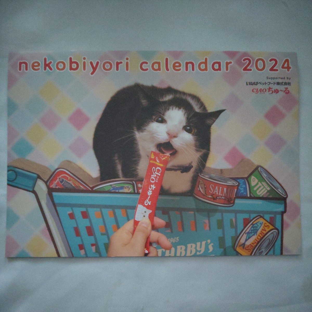 猫びよりNo.131 2024年冬号付録★カレンダーcalendar2024 CIAOちゅ～るいなばペットフード動物_画像1