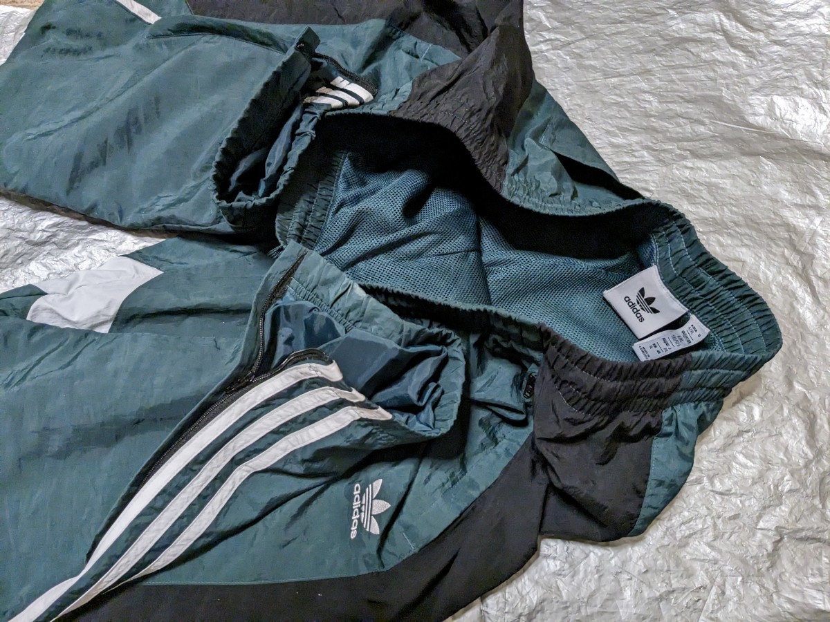 アディダス Rekive トラックパンツ（ジャージ） 緑 黒 2XL/アディダスオリジナルス adidas Originals ナイロンパンツ ミネラルグリーン_画像8