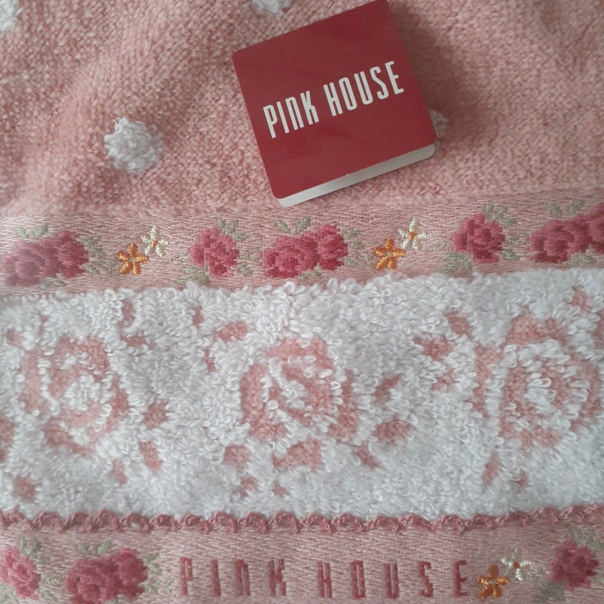 ピンクハウス ローズ刺繍入りタオルハンカチ最終価格です！