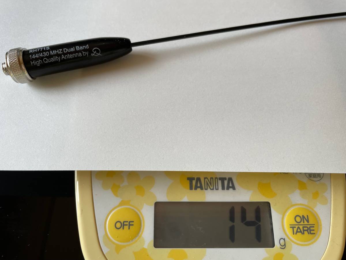 [飛びます長さ38cm] 超軽量14g SMA-F 型 VHF UHF 144MHz 430MHz 送信 エアバンド受信 Baofeng対応 逆SMA ハンディ フレキシブル アンテ_画像3