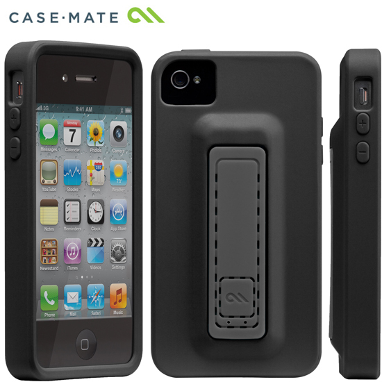 即決・送料込)【スタンドが収納可能なケース】Case-Mate iPhone 4S/4 Snap Case Black/Cool Grey_画像4