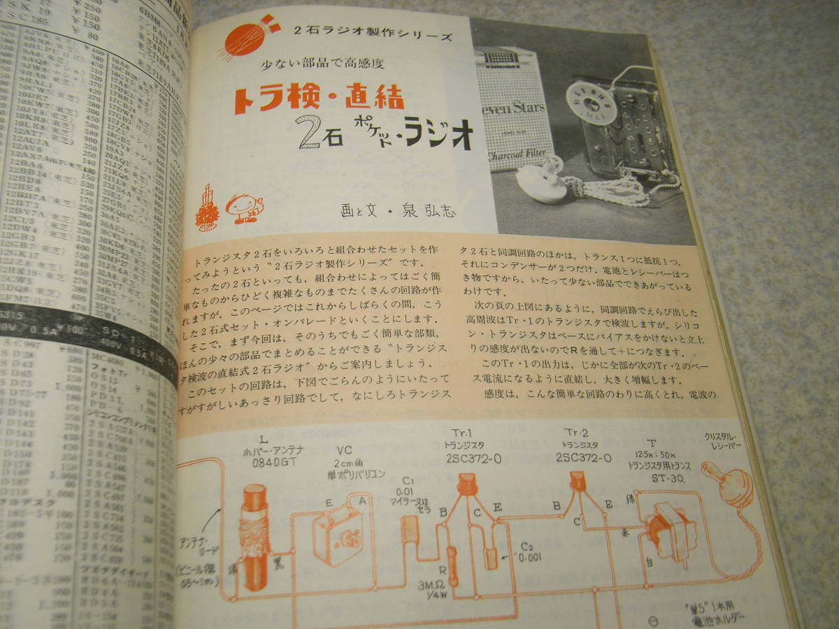 初歩のラジオ　1971年1月号　ゲルマ検波1石ラジオ/2石ラジオキット/ICラジオキット/3球ラジオ/FMチューナー/6R-P15アンプ等の製作_画像8