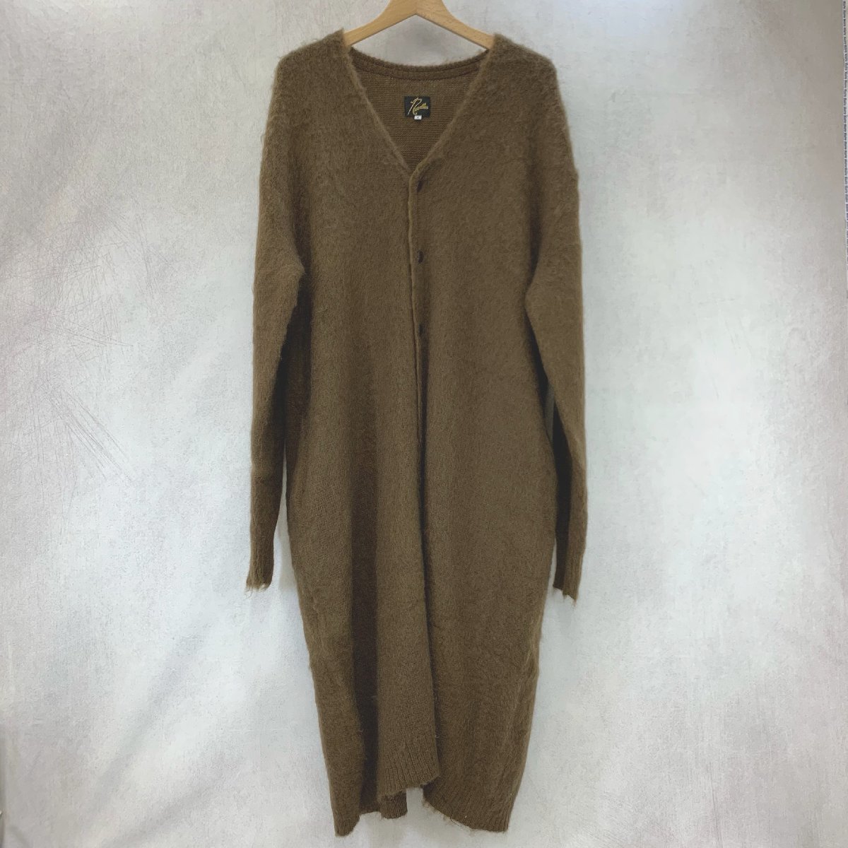 定価¥41,800 Needles ニードルズ JO260 Mohair Long Cardigan Solid モヘア ロング カーディガン アウター ニット S ブラウン ネペンテス_画像1