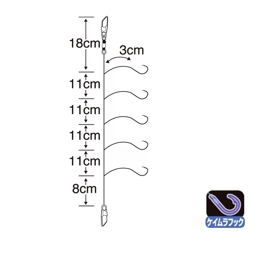 【40Cpost】ササメ ワカサギ仕掛 ケイムラ金鈎5本 C-253 針1.5号 ハリス0.2号(sasame-308716)_画像2
