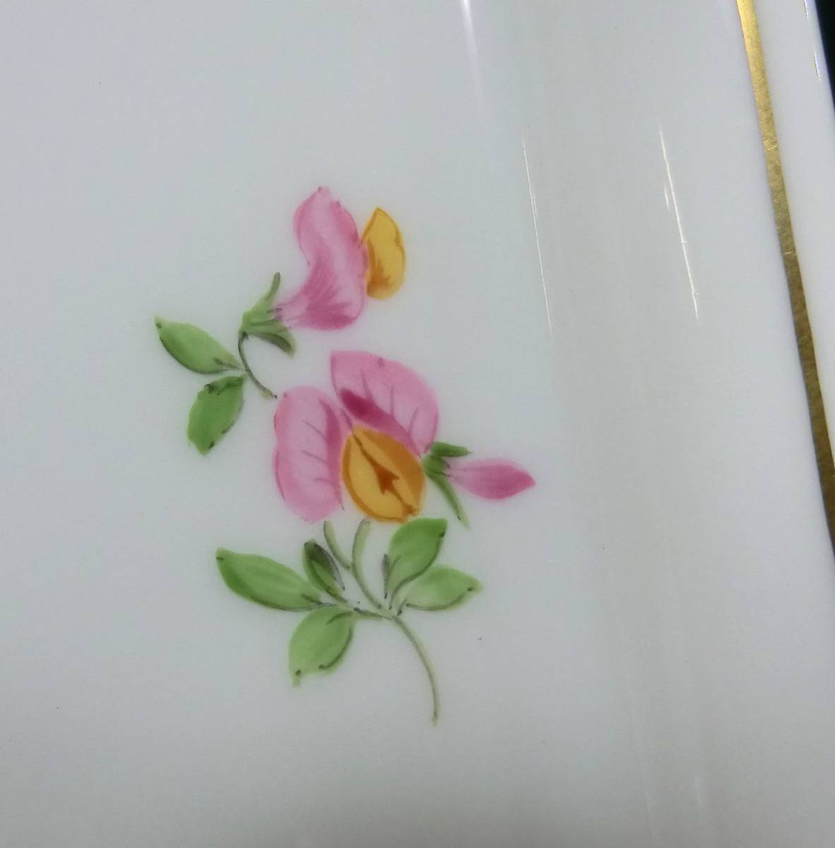 1000円スタート 食器 1点 MEISSEN マイセン ベーシックフラワー 三つ花 トレイ ブランド食器 ホワイト 花柄 11 KK①415_画像4