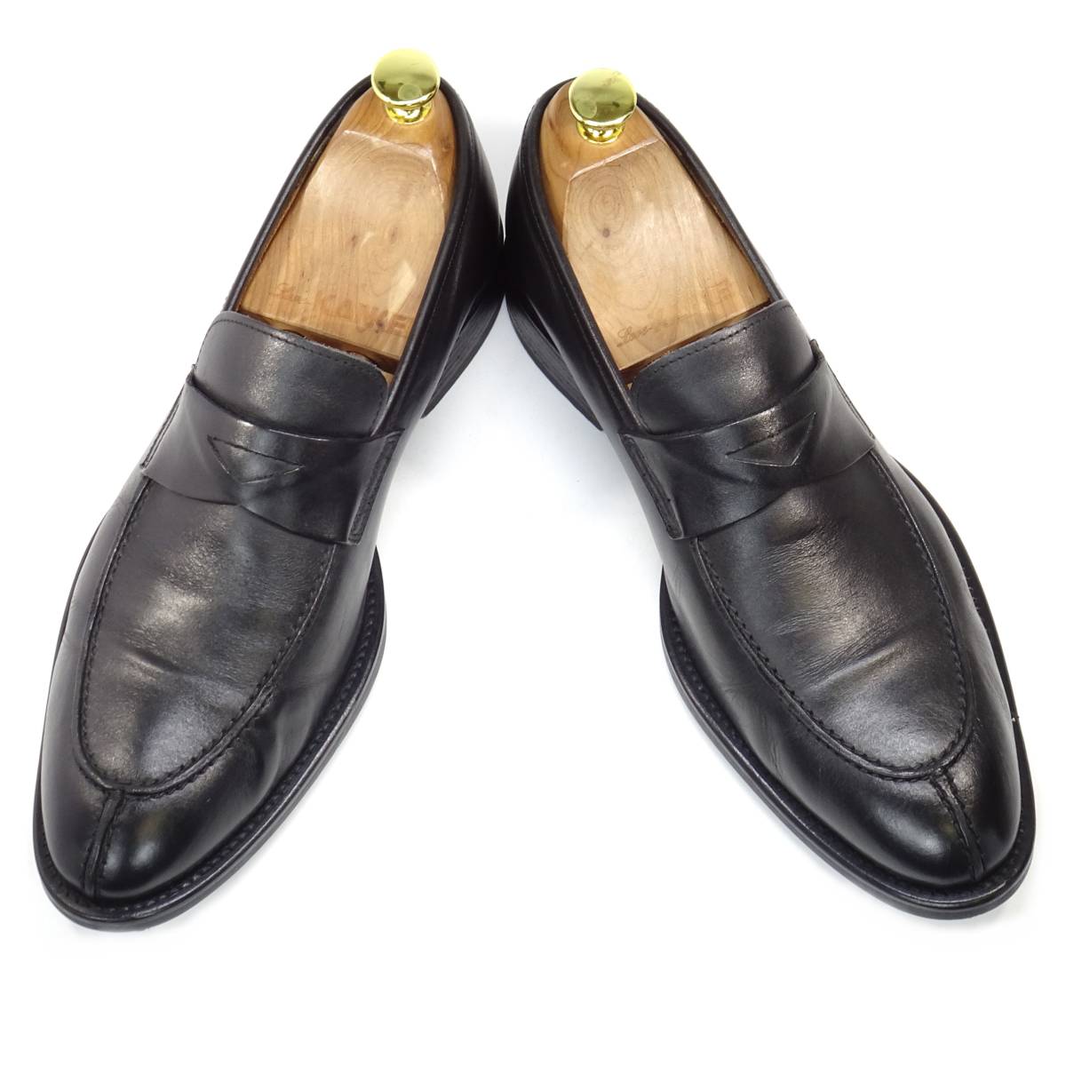 即決 GIANCARLO MORELLI 42 コインローファー ジャンカルロ・モレリ 黒 ブラック BLK 本革 ビジネス 本皮 スリッポン 紳士靴 モカシン 革靴
