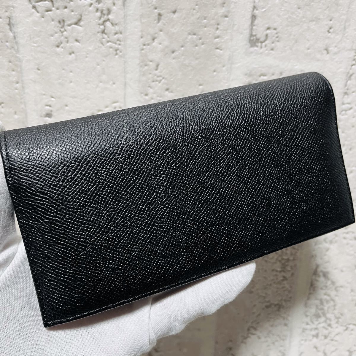  almost unused beautiful goods Dolce & Gabbana long wallet long wallet black men's lady's unisex original leather Italy made 8629
