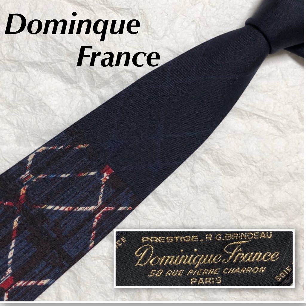 美品 Dominque France ドミニクフランス 星 格子 ネクタイ 美品 Dominque France ドミニクフランス 星 格子 ネクタイ