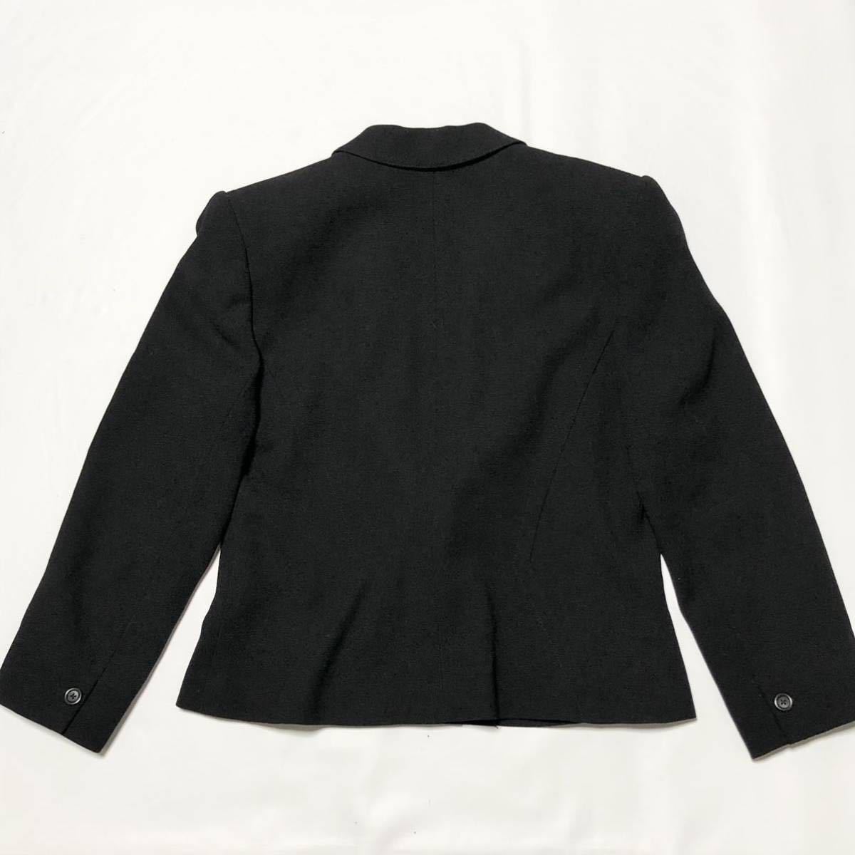 # превосходный товар #jun ashida Jun asida шерсть костюм верх и низ формальный size11(M~L) черный жакет юбка плечо накладка 