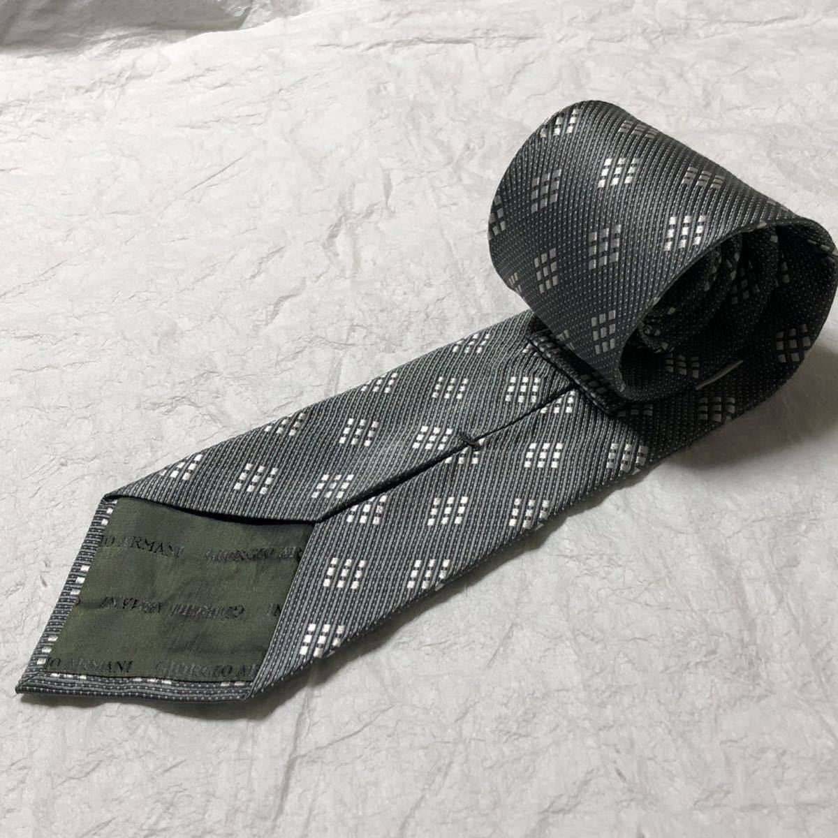 # beautiful goods #ARMANI COLLEZIONI Armani koretso-ni necktie dot square silk 100% Italy made gray 
