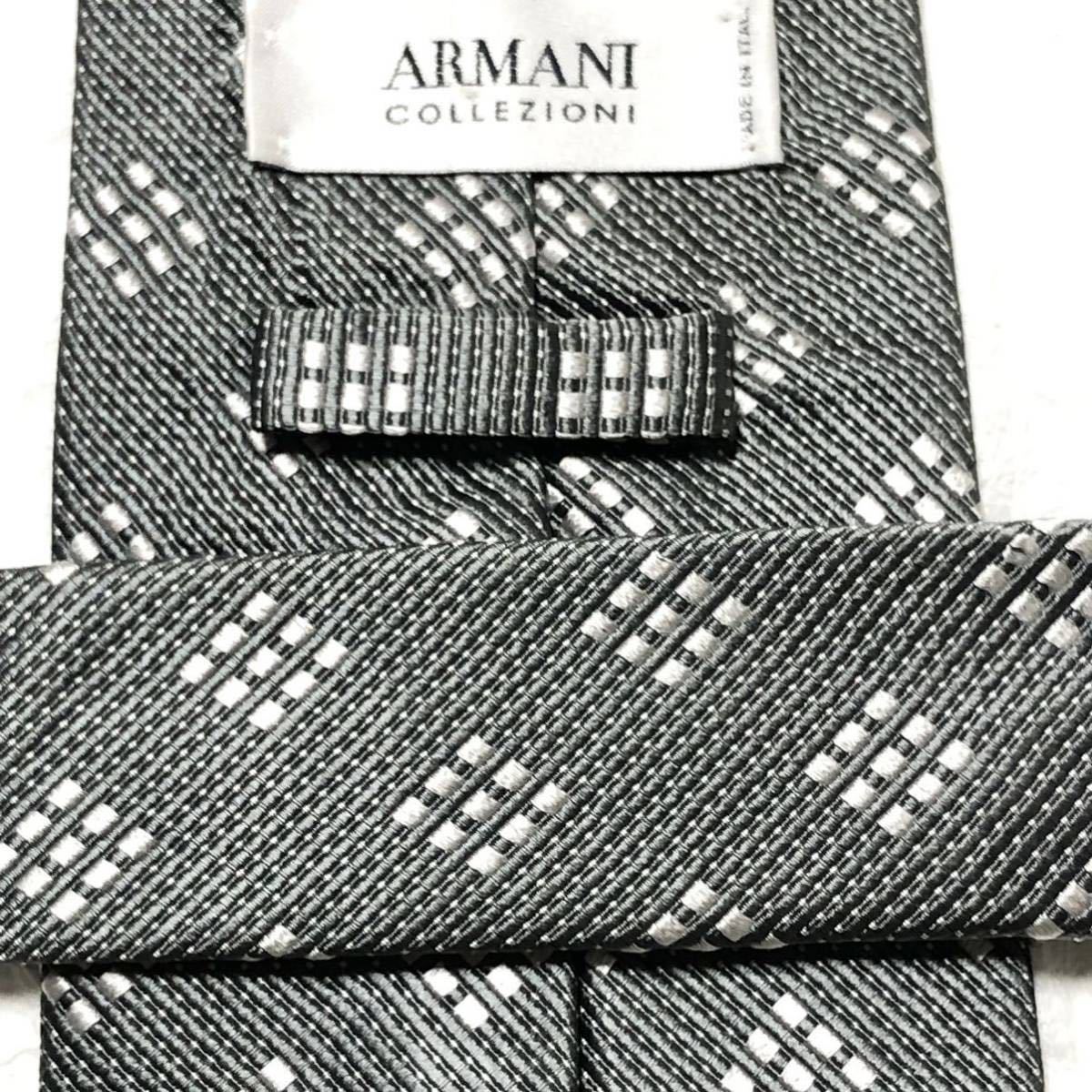 # beautiful goods #ARMANI COLLEZIONI Armani koretso-ni necktie dot square silk 100% Italy made gray 