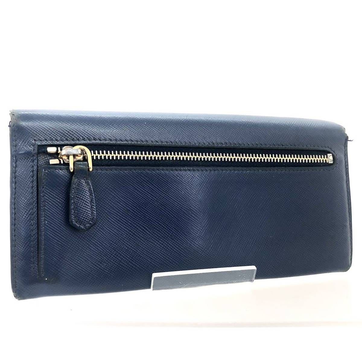 PRADA プラダ サフィアーノレザー 長財布 ロゴ金具 刻印あり PRADA プラダ サフィアーノレザー 長財布 ロゴ金具 刻印あり