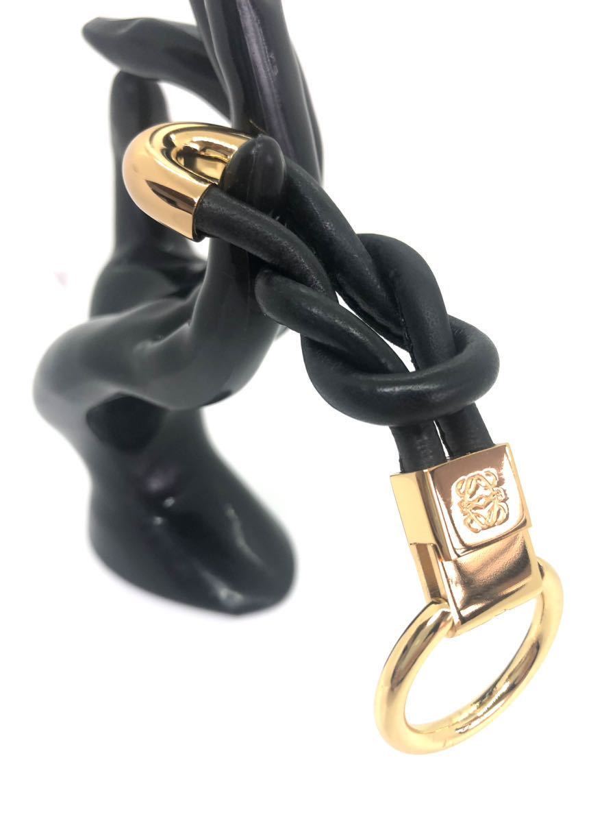 ■美品■LOEWE ロエベ　アナグラム　ツイスト　チャーム　キーホルダー キーリング　ゴールド金具×レザー　スペイン製_画像5